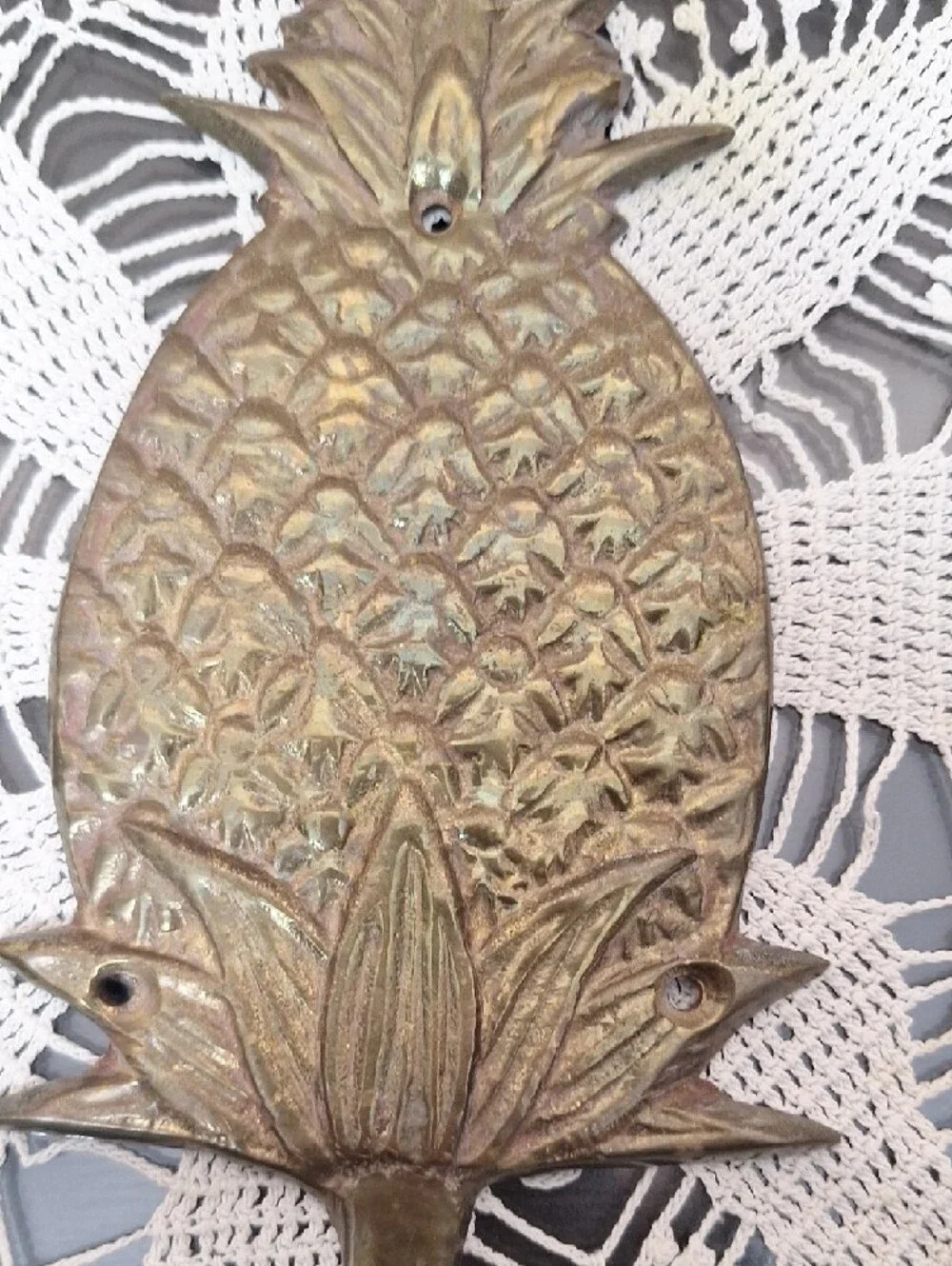 2 Solid Brass Pineapple Wall Hook - Gold Decorative Home Wall Decor